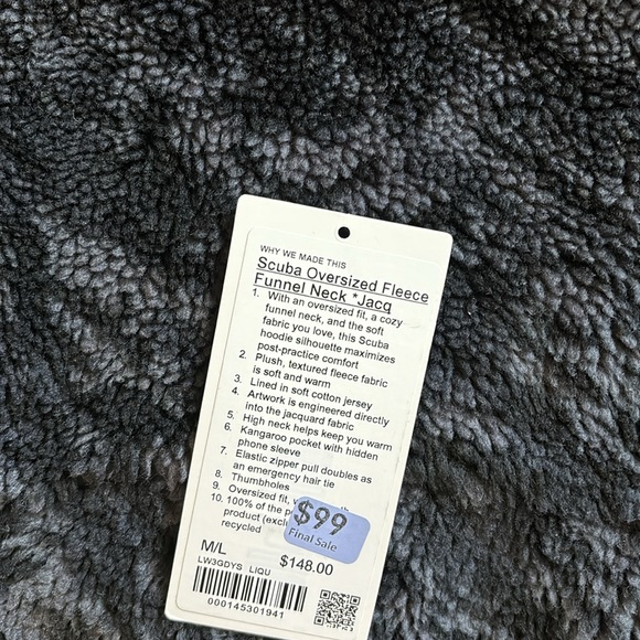 Lululemon Scuba Oversized Fleece Funnel Neck Jacquard - Picture 11 of 11